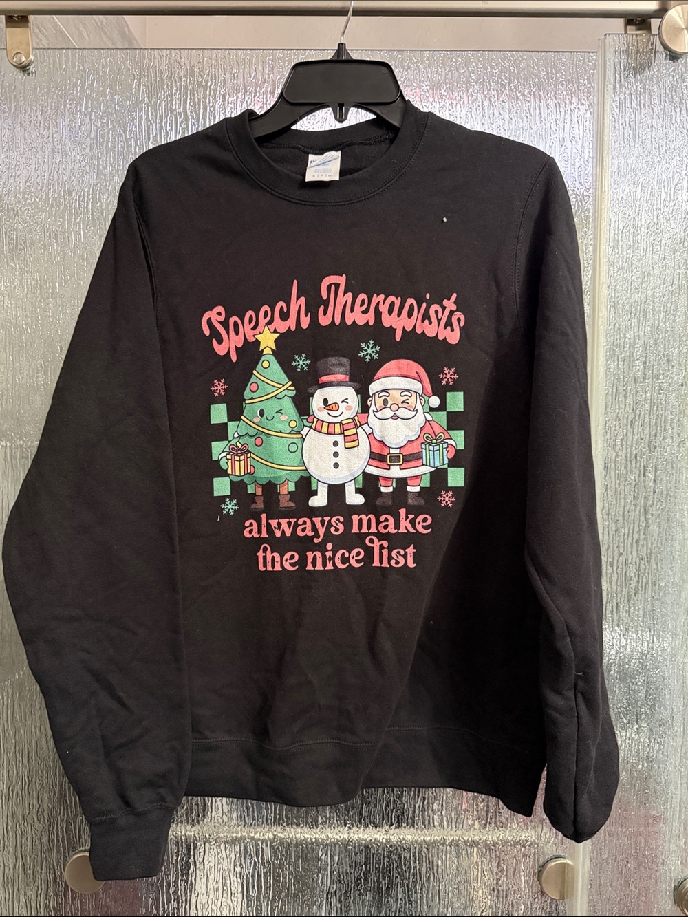 Speech Therapists Holiday Crewneck Sweatshirt - Black